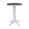 International Concepts Round 30 in Rd Pedestal Bar Ht Table, 2 X-Back Bar Ht Stools, White/Heather Gray, 30 in W, 30 in L K05-30RT-27B-S6133-2 - alternate 3